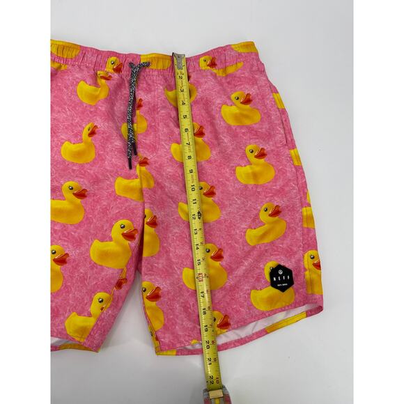 Neff Men’s Pink Ducky Life Graphic Swim Trunks Shorts  Men’s Size Large EUC - Picture 5 of 9